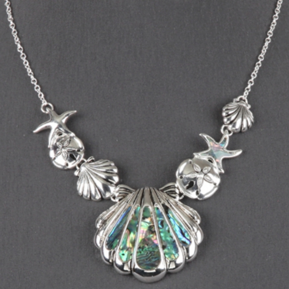NEW Seashell Necklace & Earrings Set